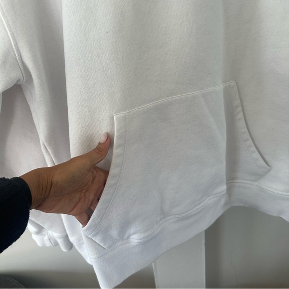 RAEY Cotton Blend Oversized White Hoodie Kangaroo Pockets UK Size 6 - Picture 4 of 8